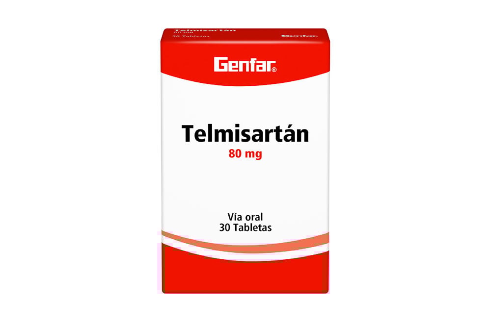 TELMISARTAN TAB 80 MG Telmisartan 80 Mg Caja Con 30 Tabletas - Genfar