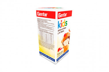 Acetaminofén Genfar Kids 100 mg/mL Caja Con Frasco Con 30 Ml- Sabor Frutos Rojos