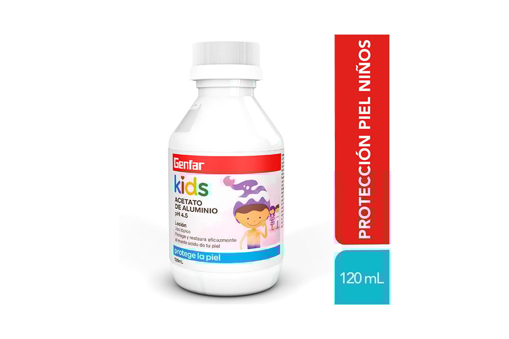 Acetato De Aluminio Loción Genfar Kids Frasco Con 120 Ml