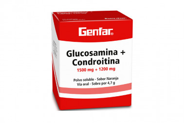 Glucosamina + Condroitina Genfar Polvo 1500 / 1200 g Caja Con 15 Sobres de 4.7 g