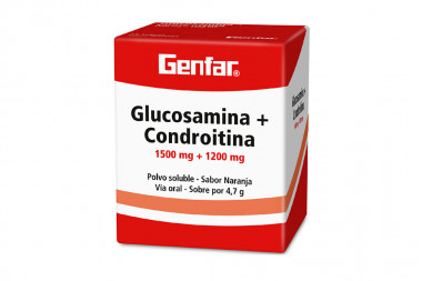 Glucosamina + Condroitina Genfar Polvo 1500 / 1200 g Caja Con 15 Sobres de 4.7 g