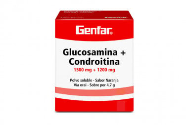 Glucosamina + Condroitina Genfar Polvo 1500 / 1200 g Caja Con 15 Sobres de 4.7 g