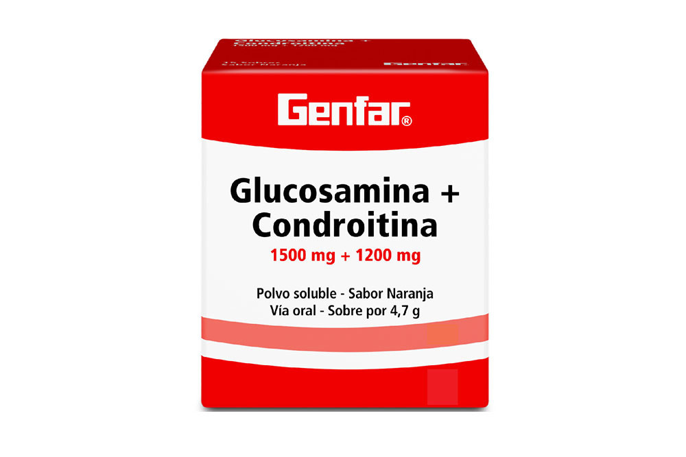 Glucosamina + Condroitina Genfar Polvo 1500 / 1200 g Caja Con 15 Sobres de 4.7 g