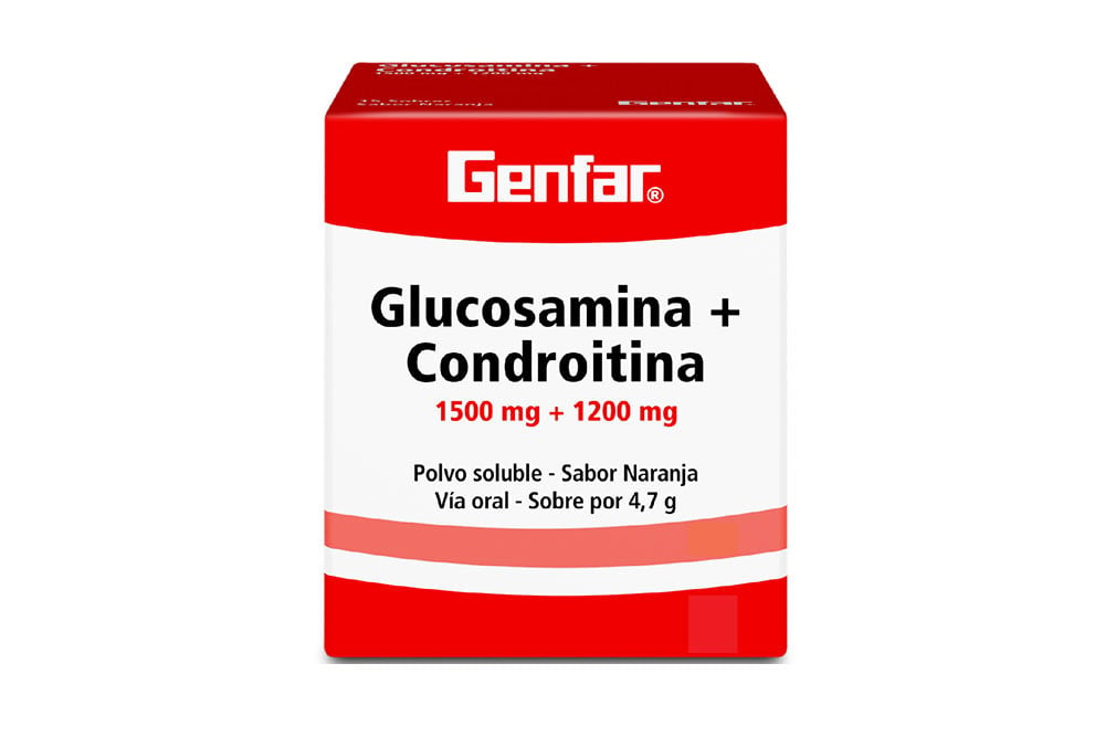 Glucosamina + Condroitina Genfar Polvo 1500 / 1200 g Caja Con 15 Sobres de 4.7 g