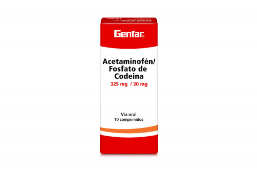 Acetaminofén / Fosfato De Codeina 325 / 30 mg Caja Con 10 Comprimidos