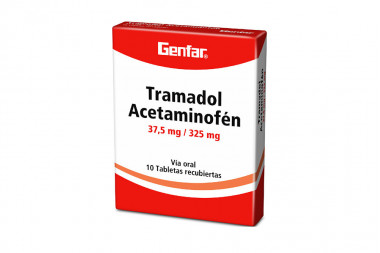 Acetaminofen / Tramadol 325 / 37,5 Mg Caja Con 10 Tabletas Recubiertas