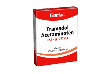 Acetaminofen / Tramadol 325 / 37,5 Mg Caja Con 10 Tabletas Recubiertas