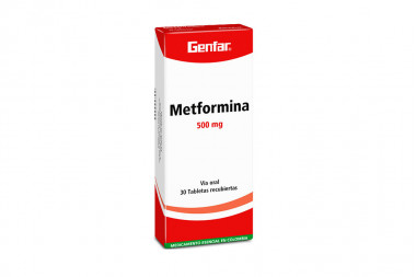 Metformina 500 Mg Caja Con 30 Tabletas Recubiertas