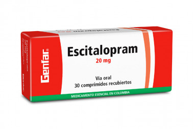 Escitalopram 20 mg Caja Con 30 Comprimidos Recubiertos
