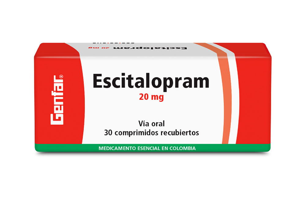 Escitalopram 20 mg Caja Con 30 Comprimidos Recubiertos