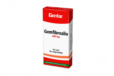 Gemfibrozilo 600 mg Caja Con 30 Comprimidos