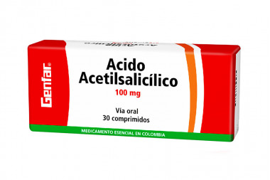 Ácido Acetilsalicílico 100 mg Caja Con 30 Comprimidos