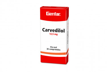 Carvedilol 12.5 mg Caja Con 30 Comprimidos