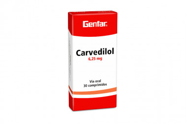 Carvedilol 6,25 mg Caja Con 30 Comprimidos