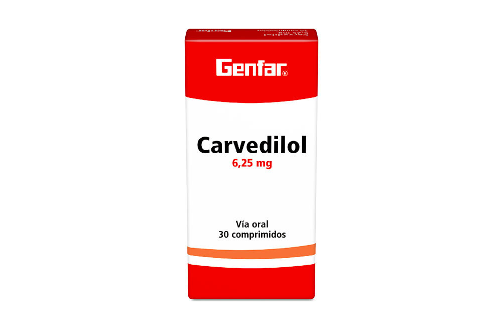 Carvedilol 6,25 mg Caja Con 30 Comprimidos