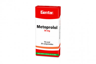 Metoprolol 50 mg Caja Con 30 Comprimidos – Angina De Pecho