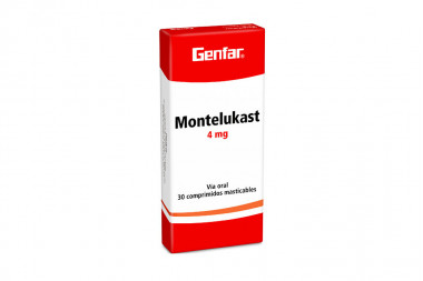 Montelukast 4 mg Caja Con 30 Comprimidos Masticables