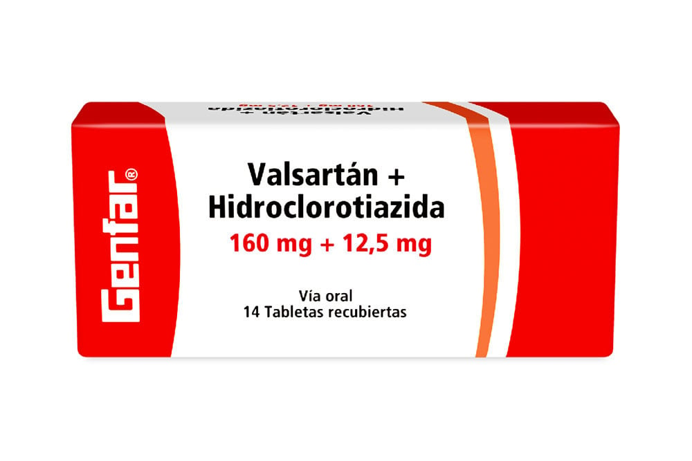 Valsartán + Hidroclorotiazida 160 / 12.5  mg Caja Con 14 Tabletas Recubiertas