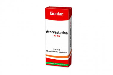 Atorvastatina 40 Mg Caja Con 10 Comprimidos Recubiertos