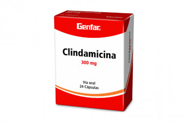 Clindamicina 300 mg Caja Con 24 Cápsulas
