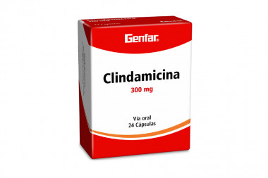 Clindamicina 300 mg Caja Con 24 Cápsulas