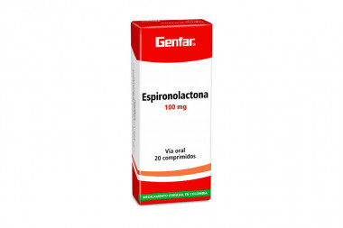 Espironolactona 100 mg Caja Con 20 Comprimidos