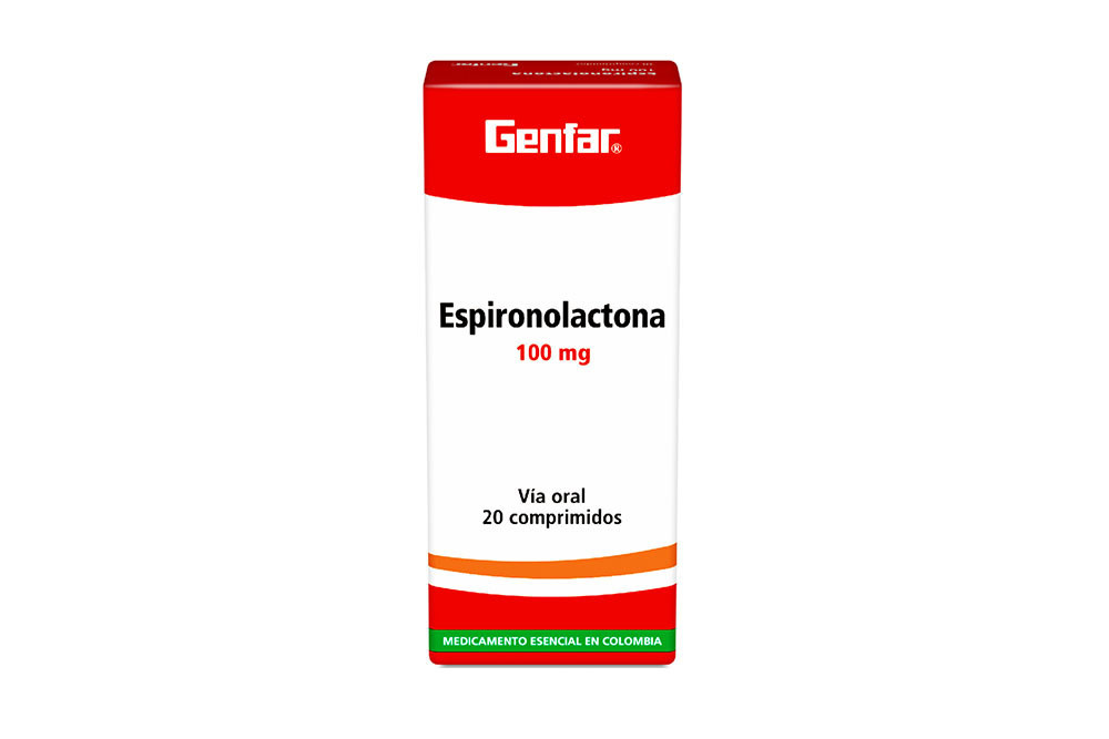Espironolactona 100 mg Caja Con 20 Comprimidos