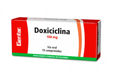 Doxiciclina 100  mg Caja Con 10 Comprimidos
