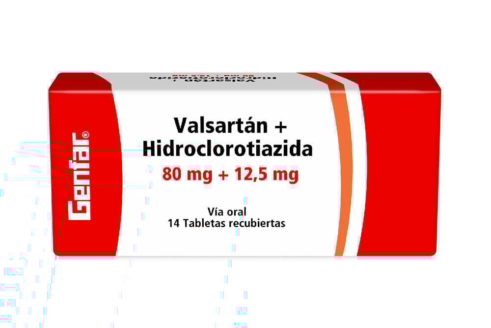 Valsartán + Hidroclorotiazida 80 / 12,5 Mg Caja Con 14 Tabletas Recubiertas