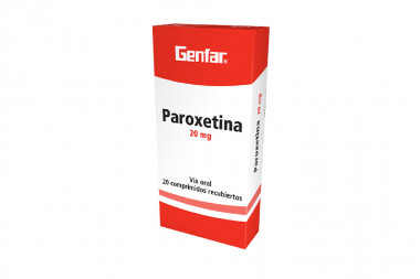 Paroxetina 20 mg Caja Con 20 Tabletas Recubiertas