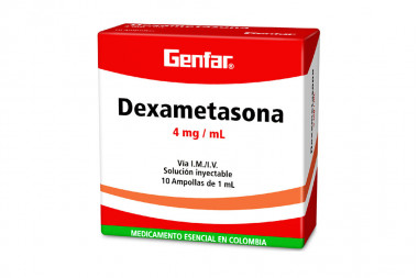 Dexametasona 4 mg / mL Caja Con 10 Ampollas