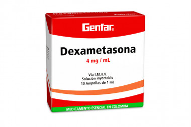 Dexametasona 4 mg / mL Caja Con 10 Ampollas