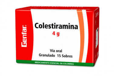 Colestiramina 4 g Caja Con 15 Sobres