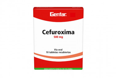 Cefuroxima 500 mg Caja Con 10 Tabletas Recubiertas