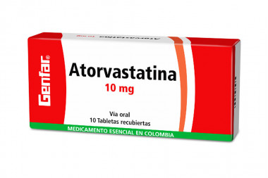 Atorvastatina 10 mg Caja Con 10 Tabletas Recubiertas - Genfar