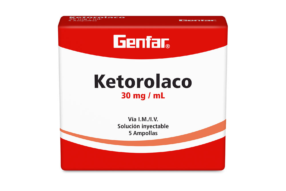 ketorolaco 30 mg solución inyectable caja con 5 ampollas