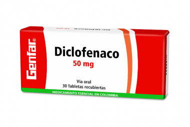 Diclofenaco 50 mg Caja Con 30 Tabletas Recubiertas - Genfar