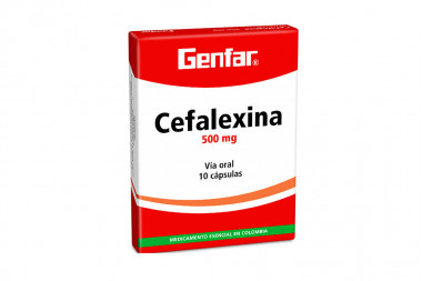Cefalexina 500 mg Caja Con 10 Cápsulas