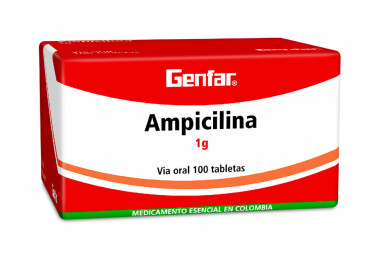 Ampicilina 1 g Caja Con 100 Tabletas