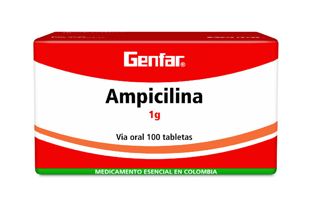 Ampicilina 1 g Caja Con 100 Tabletas