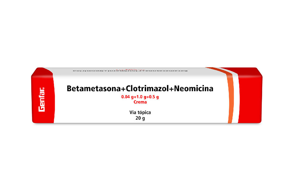 Betametasona + Clotrimazol + Neomicina En Crema 0.04 / 1.0 / 0.5 g Caja Con Tubo Con 20 g