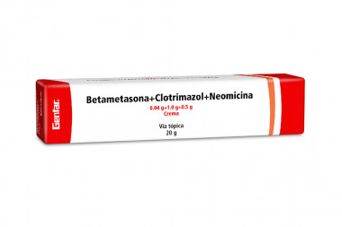 Crema Betametasona + Clotrimazol + Neomicina En Crema 0.04 / 1.0 / 0.5 g Caja Con Tubo Con 20 g