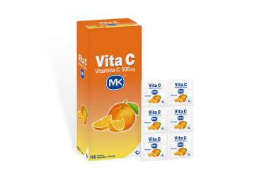 Vita C 500 g Caja Con 100 Tabletas Masticables - Sabor A Naranja