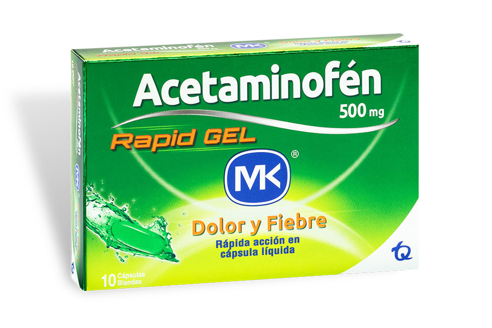 Acetaminofén 500 mg Caja Con 10 Cápsulas Blandas - Rapid Gel