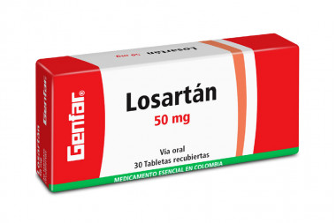 Losartán 50 mg Caja Con 30 Comprimidos Recubiertos