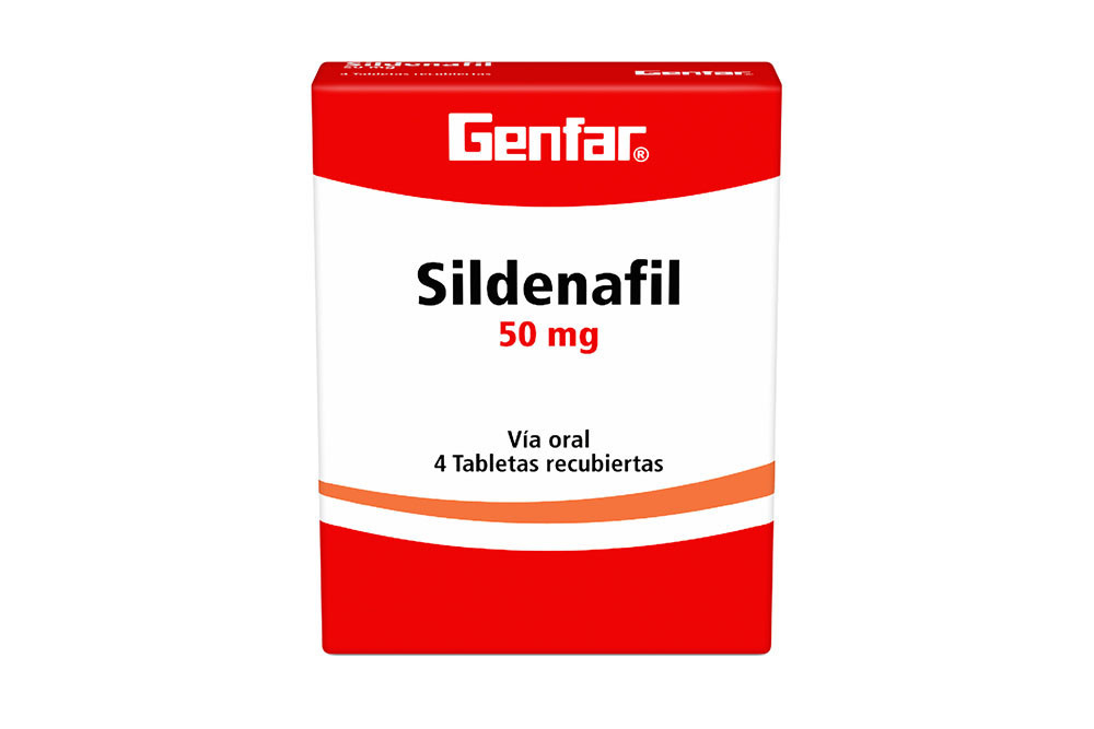 Sildenafil Genfar 50 mg Caja Con 4 Tabletas Recubiertas