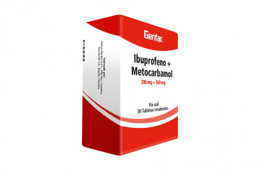 Ibuprofeno + Metocarbamol 200 / 500 mg Caja Con 30 Tabletas Recubiertas