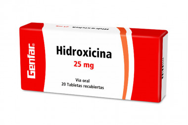 Hidroxicina 25 mg Caja Con 20 Tabletas Recubiertas