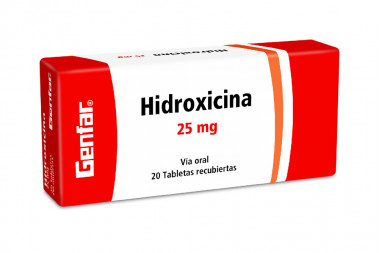 Hidroxicina 25 mg Caja Con 20 Tabletas Recubiertas