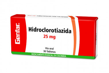 Hidroclorotiazida 25 mg Caja Con 30 Tabletas – Genfar